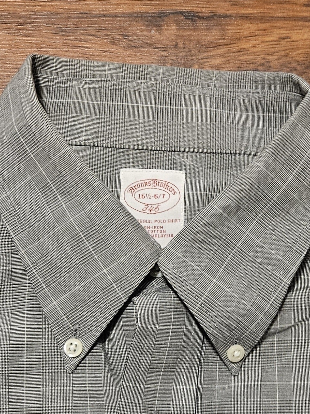 BROOKS BROTHERS 346 mens long-sleeve dress shirt SIZE 16.5x7 COLOR GREY LL19D - Picture 2 of 16